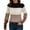 AW1-Khaki, variant on GBSYEWXS Sweaters For Women Grey Crew Neck Long Sleeve Color Block Stretch Pullover Sweater