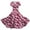 Vermilion, variant on LWavelet Valentine's 2026 Red-Pink Crochet Heart & Flower Dress, Women's V-neck Short Sleeve Fitted Waist A Line Flowy Sundresses Watermelon Red S