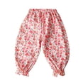 thumbnail image 2 of Avtoify Girls Pants Toddler Kids Girls Fashion Comfortable Floral Print Sweet Ruffle Tapered Pants, 2 of 6