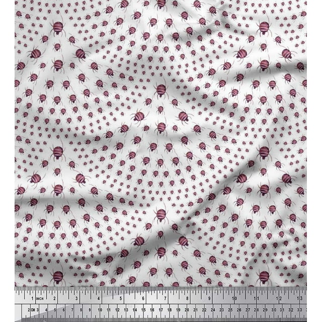 Soimoi Cotton Cambric Fabric Spider Insects Fabric Prints by Yard 42 Inch Wide