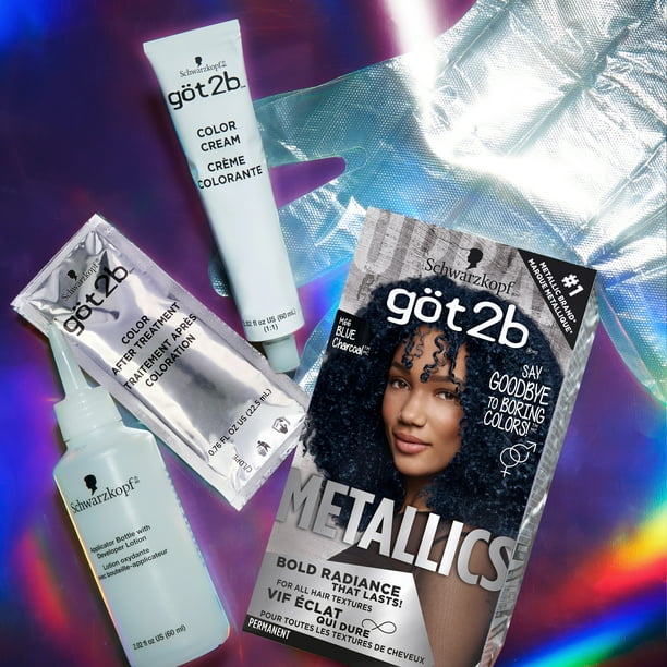 Got2b Metallics Long Lasting Permanent Hair Dye, M66 Blue Charcoal