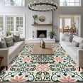 thumbnail image 3 of 5'x8' Area Rugs, Boho Flowers Indoor Outdoor Area Rug for Living Room Bedroom, Farmhouse Abstract Geometric Patterned Washable Bathroom Rugs Kitchen Floor Carpet Mats Home Decor Aesthetic, 3 of 8