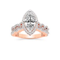 IGI Certified 4 Carat Marquise Shape Lab Grown Diamond Engagement Ring | 14K Rose Gold | Imperiella Halo Celtic Knot Diamond Ring | FG-VS1-VS2 Quality Friendly Diamonds