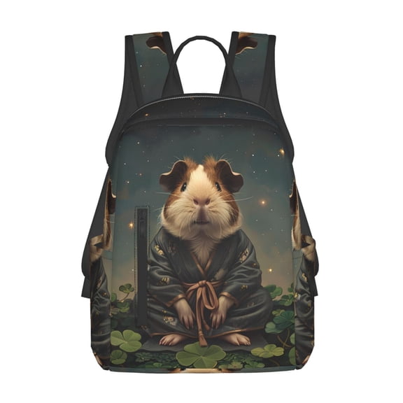 Fuzoiu Lotus Leaf Starry Sky Guinea Pig Print Lightweight Daypack,Weekender Bag for Men and Women, Travel Backpack with Padded Straps for School, Travel & Work