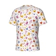 thumbnail image 5 of Vsdgher Cartoon Birds & Flowers Print Men's Dry Fit Mesh Athletic Shirts Moisture Wicking Tennis T-Shirt Tops, 5 of 9