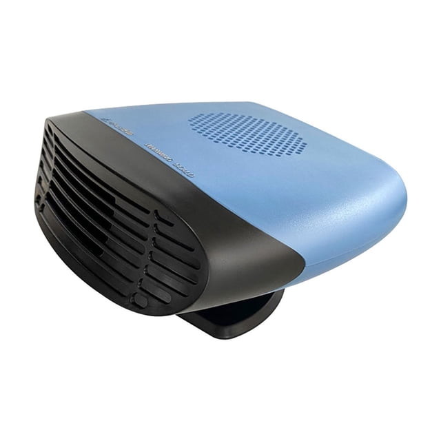 Car Heater 12V/24V Defrosting and Defogging Heater for Automobiles with 360-Degree Adjustable Rotation Blue ABS Housing