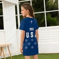 thumbnail image 5 of Grblisyd Red White and Blue Dress for Girls Patriotic Short Sleeve Crewneck A Line Dresses Independence Day 250 Anniversary USA Flag Outfits, 5 of 6