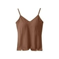 thumbnail image 2 of Xixinqiwan Women Seamless Fitted Camisole Spaghetti Strap Silk Cami Tops Stretchable Knit Tank Undershirt for Layerling, 2 of 4