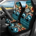 thumbnail image 2 of Uorisanigo Tribal Turtle 14 Pieces Automotive Seat Cover Car Steering Wheel Cover Cars Headrest Cover Car Armrest Cover Water Cup Pad Auto Seat Belt Cover Anti-slip Elastic Fit for Cars,SUVs, 2 of 6