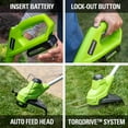 thumbnail image 5 of Greenworks 24V 10" Cordless String Trimmer with Torqdrive™ + 2Ah USB Battery & Charger 2117802AZ, 5 of 13