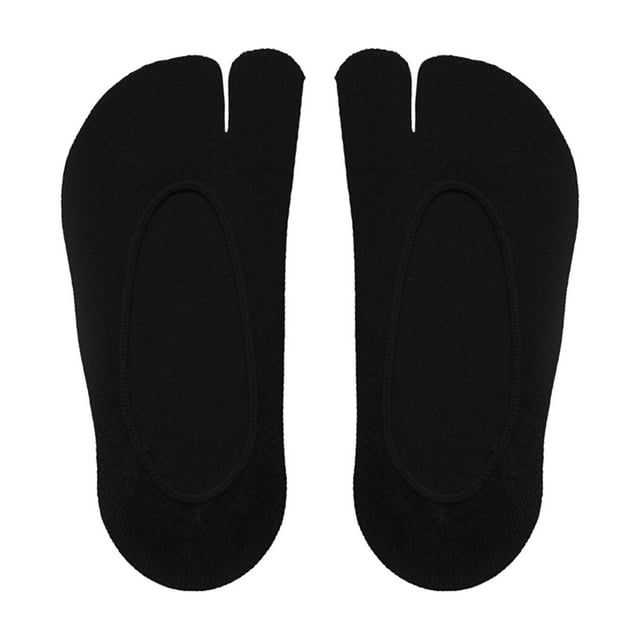 Chaussettes Tongs à 2 Orteils pour Femmes, Chaussettes Invisibles pour Mocassins, Noires
