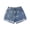 Dark Blue, variant on Girls' Ripped Jean Shorts Summer Elastic Waisted Straight Leg Denim Shorts (Dark Blue, 7-8 Years)