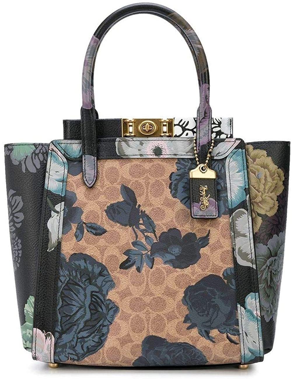 Coach Troupe Tote Signature Canvas Kaffe Fassett Print Military Flower