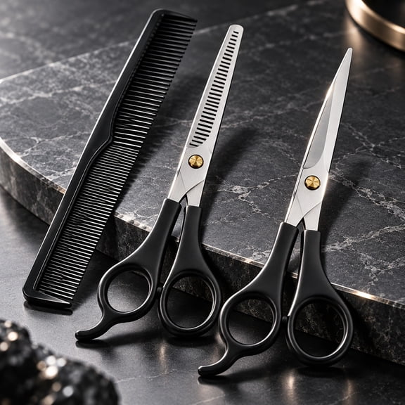 Tutuviw Easy-use Hair Cuting Shears,Salon Razor Edge Hair Cutting Scissors Made of Stainless Steel,Straight Thinning Blade,Lightweight, Fashionable and Durable for Barber/Home Use