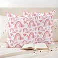 thumbnail image 3 of Valentine's Day Pillow Covers 2 Pack Watercolor Spring Pink Rainbow Cloud Love Heart Pink Pillowcase Waterproof Outdoor Throw Pillow Cover for Patio Garden Square Cushion 26”x26”, 3 of 9