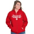 thumbnail image 3 of Mermaid Off Duty Cute Beach Day Vacay Zip Hoodie Sweatshirt Women Brisco Brands L, 3 of 6