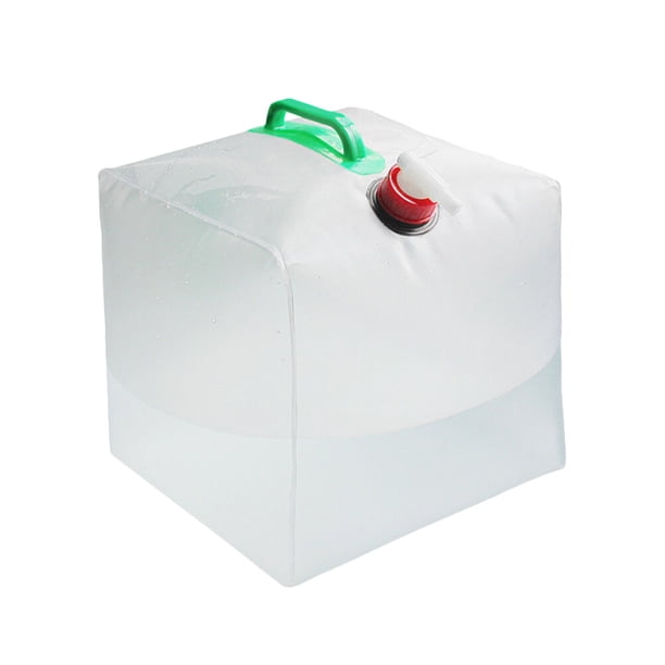 GOOHOCHY Bolsa de agua plegable de gran capacidad de 20 l, cubo de agua portátil, bolsa transparente para exteriores, senderismo, camping, suministros