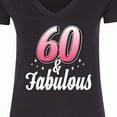 thumbnail image 4 of Inktastic 60 and Fabulous with Sparkles Women's V-Neck T-Shirt, 4 of 5