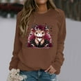 thumbnail image 2 of TINZ Chandail en Molleton Motif pour Femmes Chandails en Molleton Oversize Col Rond Manches Longues Chandail Veste Chandail en Molleton Femmes Chandails en Molleton Sans Capuches Veste à Capuche, 2 of 6
