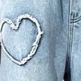 thumbnail image 5 of Edvintorg Straight Leg Jeans for Girls Cute Heart Patchwork Elastic Waist Wide Leg Denim Pants with Pockets Teen Girl Clothes 5-15, 5 of 6