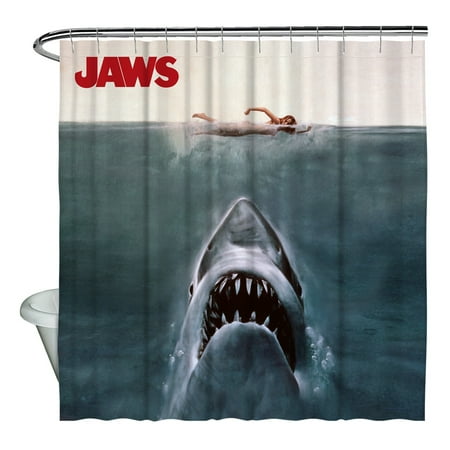 Jaws Poster Shower Curtain White Com Departments