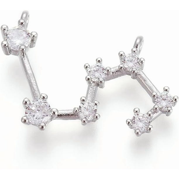 1 colgante de constelación de latón con circonitas cúbicas engastadas en micro pavé. Doce constelaciones.