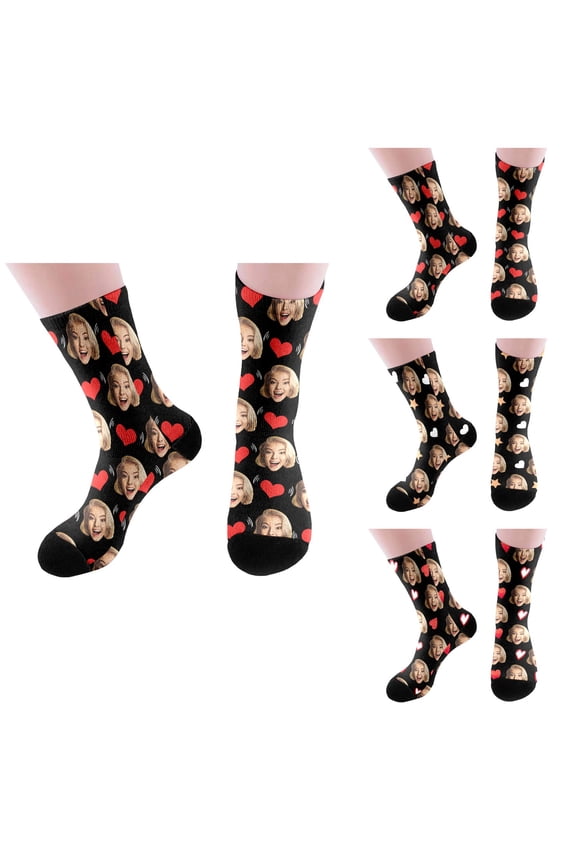 Custom Photo Socks with Your Picture Funny Personalized Novelty Socks for Men, Women, Boyfriend or Husband DIY Custom Print Gift