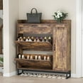 thumbnail image 5 of Auromie Shoe Storage Cabinet, Free Standing Shoe Organizer with 2 Flip Drawers, Shoe Rack with Adjustable Side Cabinet, Entryway Narrow Shoe Storage with Door for Hallway, Living Room (Rustic Plus), 5 of 9