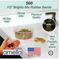 thumbnail image 5 of Amelia Beauty | 1/2in, Brights Neon Mix, Elastic Rubber Band Pony Tail Holders | Made in USA, Ideal for Ponytails, Braids, Twists, Dreadlocks, Styling Accessories for Women, Men and Girls | 500 Pack, 5 of 5