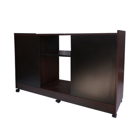 Mueble Credenza para TV con Ruedas Minimalista (WENGUE/Negro Mate) DECOMOBIL CREDENZA DECOMOBIL
