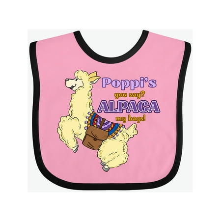

Inktastic Poppi s You Say ALPACA my Bags with Cute Jumping Alpaca Gift Baby Boy or Baby Girl Bib