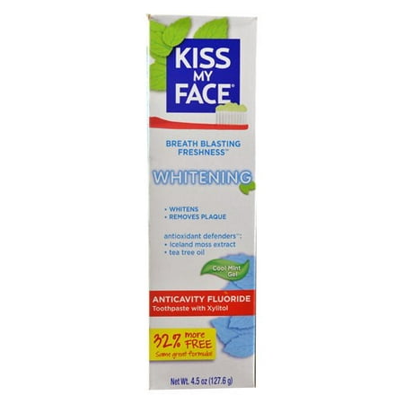 - Kiss My Face Whitening Anticavity Fluoride Toothpaste, Cool Mint, 4.5 Oz
