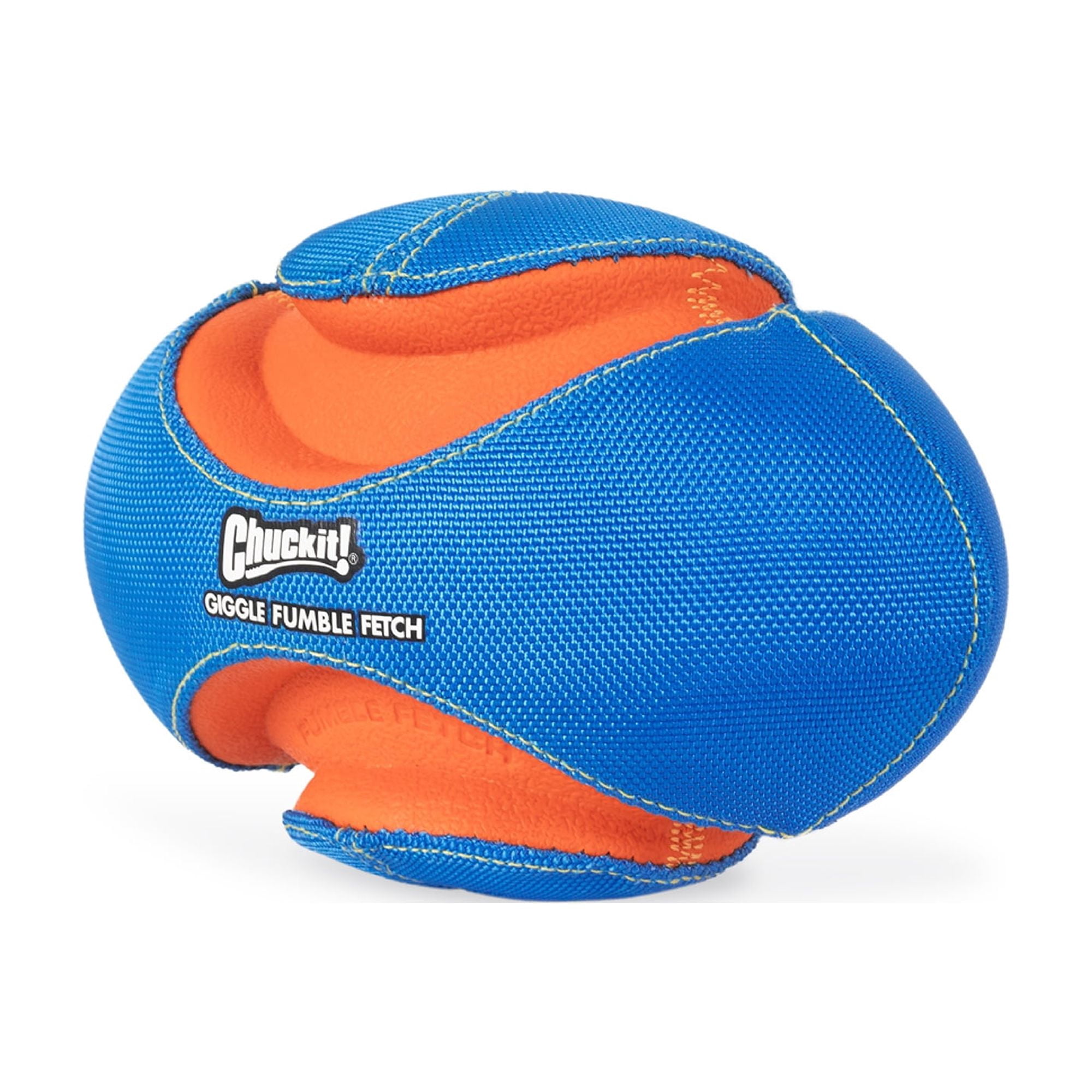 Chuckit! Giggle Fumble Fetch Dog Ball Fetch Football Toy for Dogs with Bitezones, 7.9" L for Small Pets up to 30 lbs, Pack of 1