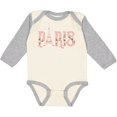 thumbnail image 3 of Inktastic Pink Paris Eiffel Tower with Flowers Boys or Girls Long Sleeve Baby Bodysuit, 3 of 5