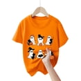 thumbnail image 4 of 1-2 Years Kid's Short Sleeved Halloween Bow Print T Shirt For Boys And Girls Spooky Seaon Tops 1T 2T 3T 4T 5T 6T 7T 8T 9T Orange T-Shirt for Boy Girl, 4 of 5
