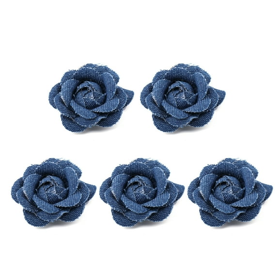 5Pcs/Lot Denim Fabric Flowers Hair Accessories Clothing Embellishments DIY Craft