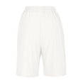 thumbnail image 6 of Afdoent Shorts For Women Knee Length Elastic Waist Solid Color Button Down Shorts Casual Wide Leg Outdoor Travel Everyday Wear, 6 of 6