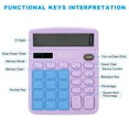 thumbnail image 3 of Calculadora de escritorio Uxcell, pantalla LCD grande de 12 dígitos, calculadora electrónica de batería solar de doble alimentación, púrpura, 3 of 6