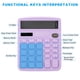 thumbnail image 3 of Calculadora de escritorio Uxcell, pantalla LCD grande de 12 dígitos, calculadora electrónica de batería solar de doble alimentación, púrpura, 3 of 6