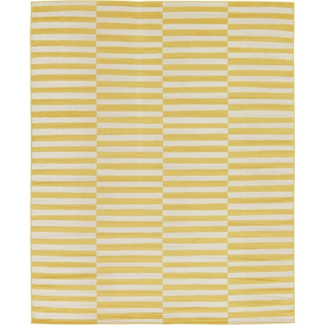 Unique Loom Tapis à Rayures Alternées Williamsburg 8' x 10' Rectangle Jaune/beige