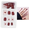 thumbnail image 3 of 24 Uñas Postizas, Cobertura Completa, Puntas De Uñas Postizas, Uñas Postizas De Ataúd, Uñas Postizas Con Purpurina Brillante, Uñas Postizas Artificiales De Cubierta Completa, 3 of 7