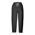 thumbnail image 4 of Womens Casual 7/8 Length Solid Print Pocket Pants Jogging Pants Women Rompers for Women Long Pant Casual Women Elastic Waist Pants Casual plus Size Women Pants Casual Wide Leg Pants for Women High, 4 of 4