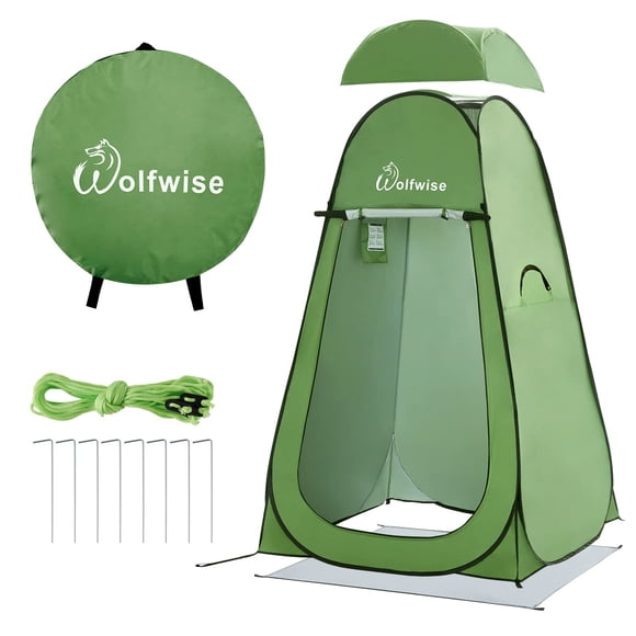 Carpa desplegable Changing Tent WolfWise para playa, camping y ducha, verde