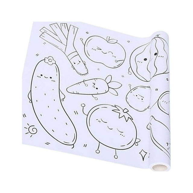 simhoa 30x300cm Children's Coloring Paper Roll Accessories Early Educational Materials Food