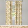 thumbnail image 3 of Ambesonne Vintage Curtains, Baroque Curved Flowers, Pair of 28"x95", Cream Pale Brown, 3 of 5
