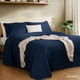 thumbnail image 4 of Dreamlab Colcha Ligera con 1 Funda de Almohada, Capitonado, Ultra Suave. Hipoalergénico.Edrecolcha para Cama. Edredón para Verano y Todas Las Estaciones.(Individual 175 x 240 cm, Moneda, Azul Marino), 4 of 8