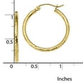 thumbnail image 2 of Primal Gold 10 Karat Yellow Gold Diamond-cut 2mm Round Tube Hoop Earrings, 2 of 4