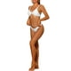 thumbnail image 4 of Bañadores de 2 piezas para mujer, conjuntos de bikini con nudo cruzado retorcido, tirantes ajustables, espalda atada, traje de baño, ropa de baño, tamaño pequeño, blanco, 4 of 5