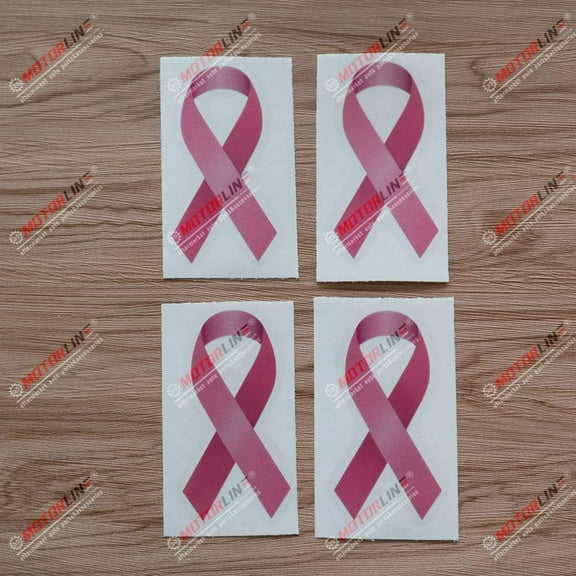 4X Reflective 4" Pink Ribbon for Breast Cancer Decal Sticker Vinyl