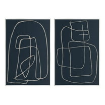 Stupell Industries Contemporary Line Squiggle Shapes Graphic Art Unframed Art Print Wall Art, Set of 2, Design by Susan Jill
